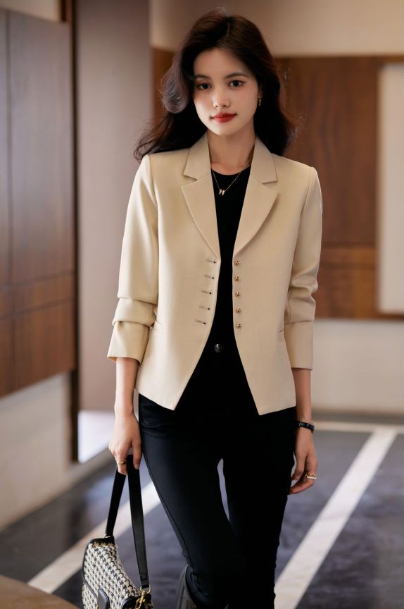 Linen Smart Casual Coat (Beige)