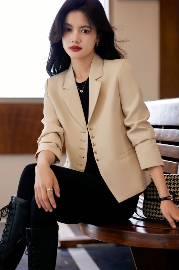 Linen Smart Casual Coat (Beige)