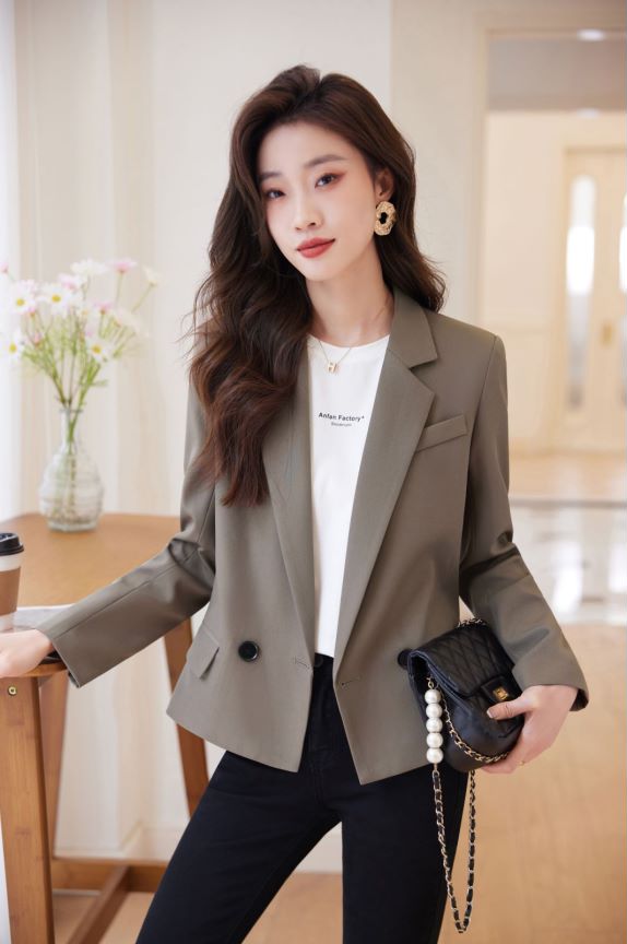 Fashion Short Long Sleeve Coat