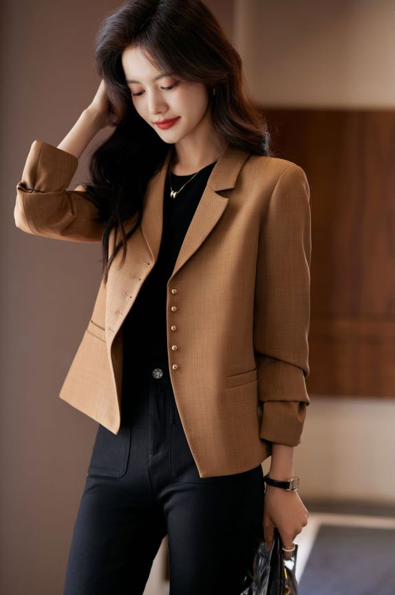 Linen Smart Casual Coat (Brown)