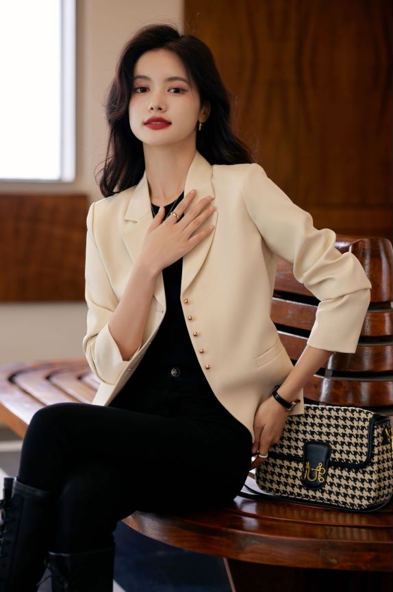 Linen Smart Casual Coat (Beige)