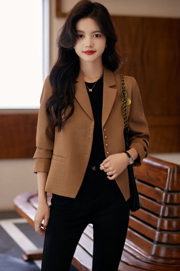 Linen Smart Casual Coat (Brown)