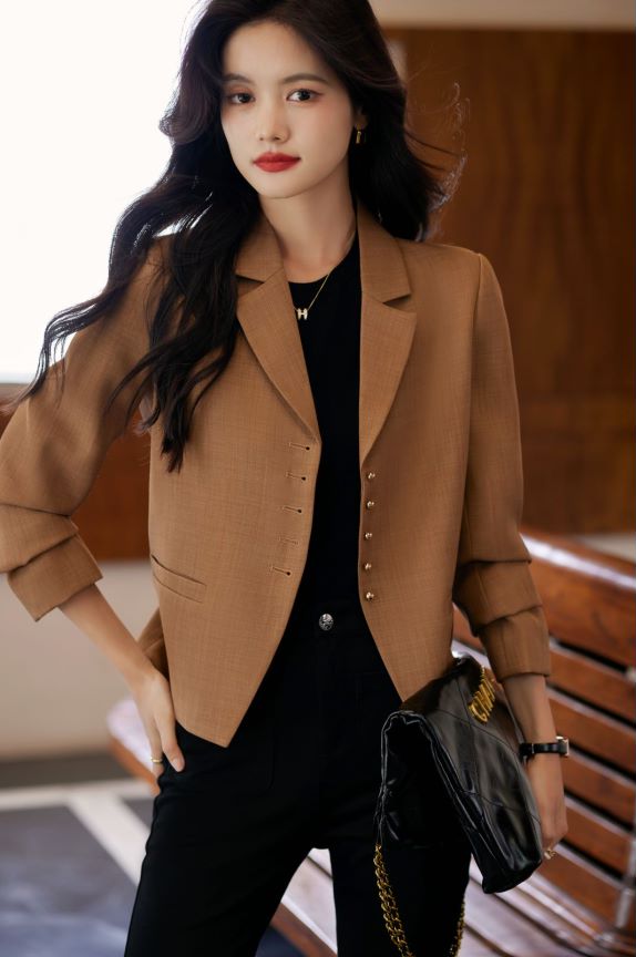 Linen Smart Casual Coat (Brown)