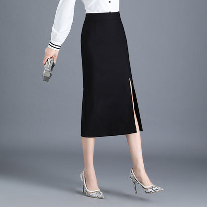 High Waisted OL Midi Skirt