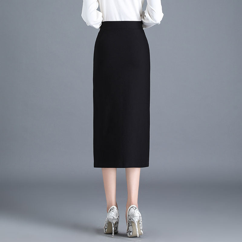 High Waisted OL Midi Skirt